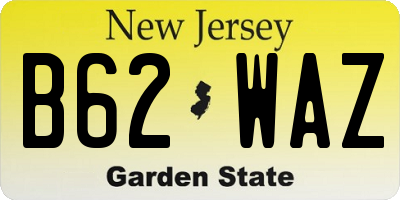 NJ license plate B62WAZ