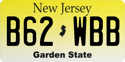 NJ license plate B62WBB