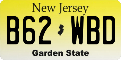 NJ license plate B62WBD