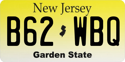 NJ license plate B62WBQ