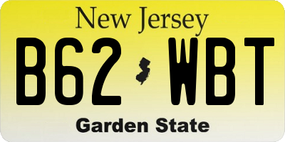 NJ license plate B62WBT