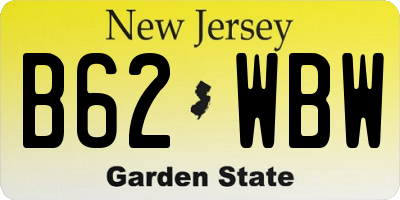 NJ license plate B62WBW