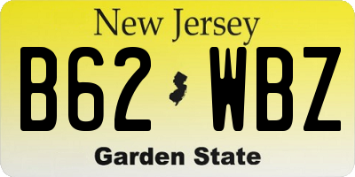 NJ license plate B62WBZ