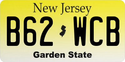 NJ license plate B62WCB