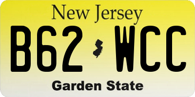 NJ license plate B62WCC