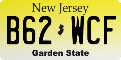 NJ license plate B62WCF