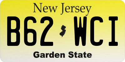 NJ license plate B62WCI