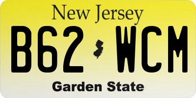 NJ license plate B62WCM