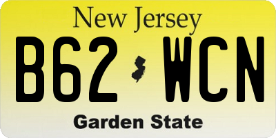 NJ license plate B62WCN