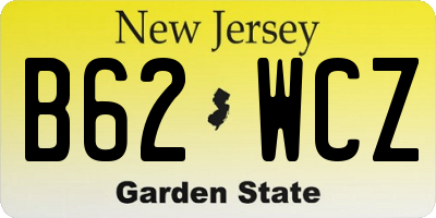 NJ license plate B62WCZ