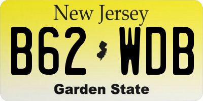 NJ license plate B62WDB