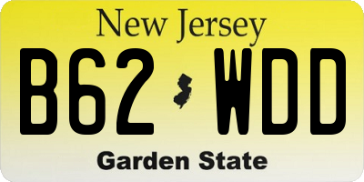 NJ license plate B62WDD