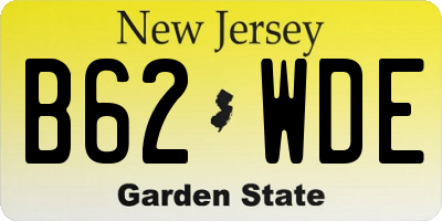 NJ license plate B62WDE