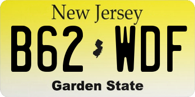 NJ license plate B62WDF