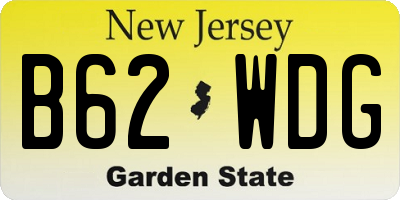 NJ license plate B62WDG
