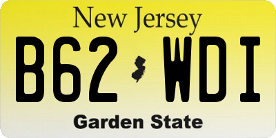 NJ license plate B62WDI