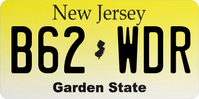 NJ license plate B62WDR