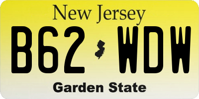 NJ license plate B62WDW