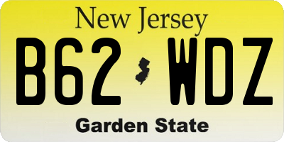 NJ license plate B62WDZ