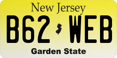 NJ license plate B62WEB