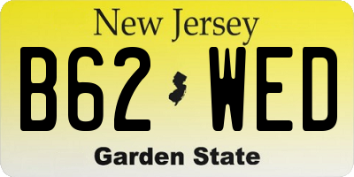 NJ license plate B62WED