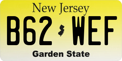 NJ license plate B62WEF