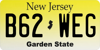 NJ license plate B62WEG