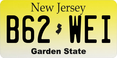 NJ license plate B62WEI