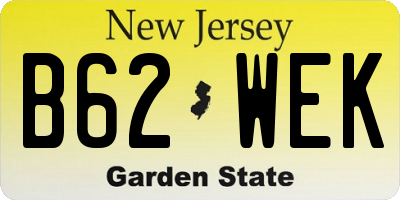 NJ license plate B62WEK