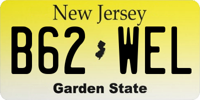 NJ license plate B62WEL