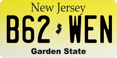 NJ license plate B62WEN