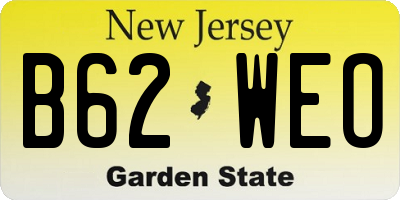 NJ license plate B62WEO