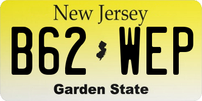 NJ license plate B62WEP