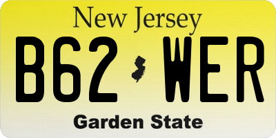NJ license plate B62WER
