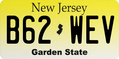 NJ license plate B62WEV