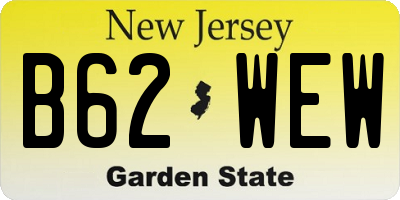 NJ license plate B62WEW
