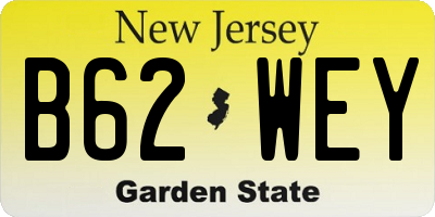 NJ license plate B62WEY