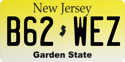 NJ license plate B62WEZ