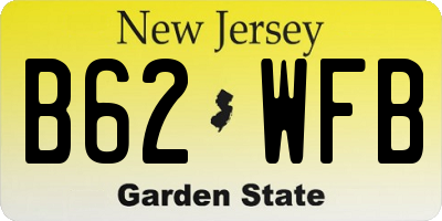 NJ license plate B62WFB