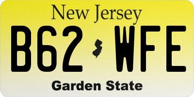NJ license plate B62WFE