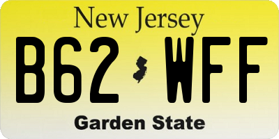 NJ license plate B62WFF