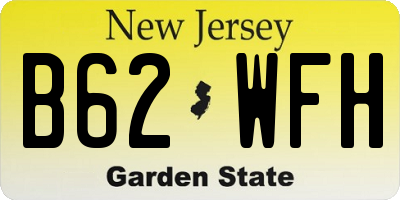 NJ license plate B62WFH