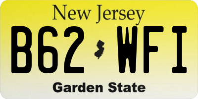 NJ license plate B62WFI