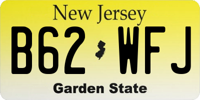 NJ license plate B62WFJ