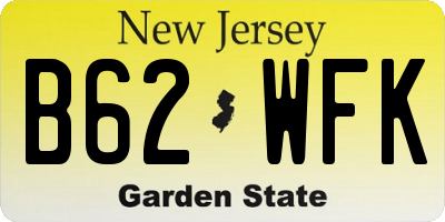 NJ license plate B62WFK