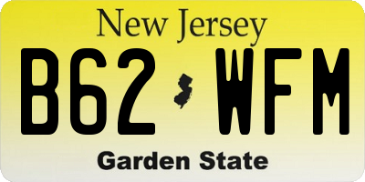 NJ license plate B62WFM
