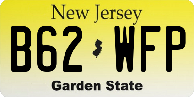 NJ license plate B62WFP