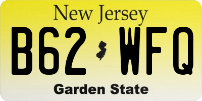 NJ license plate B62WFQ