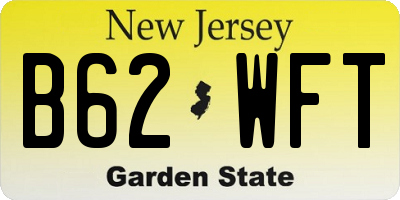 NJ license plate B62WFT