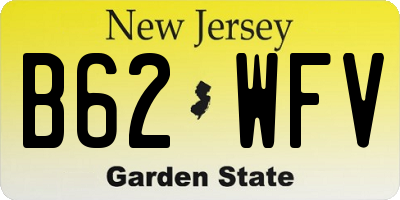 NJ license plate B62WFV